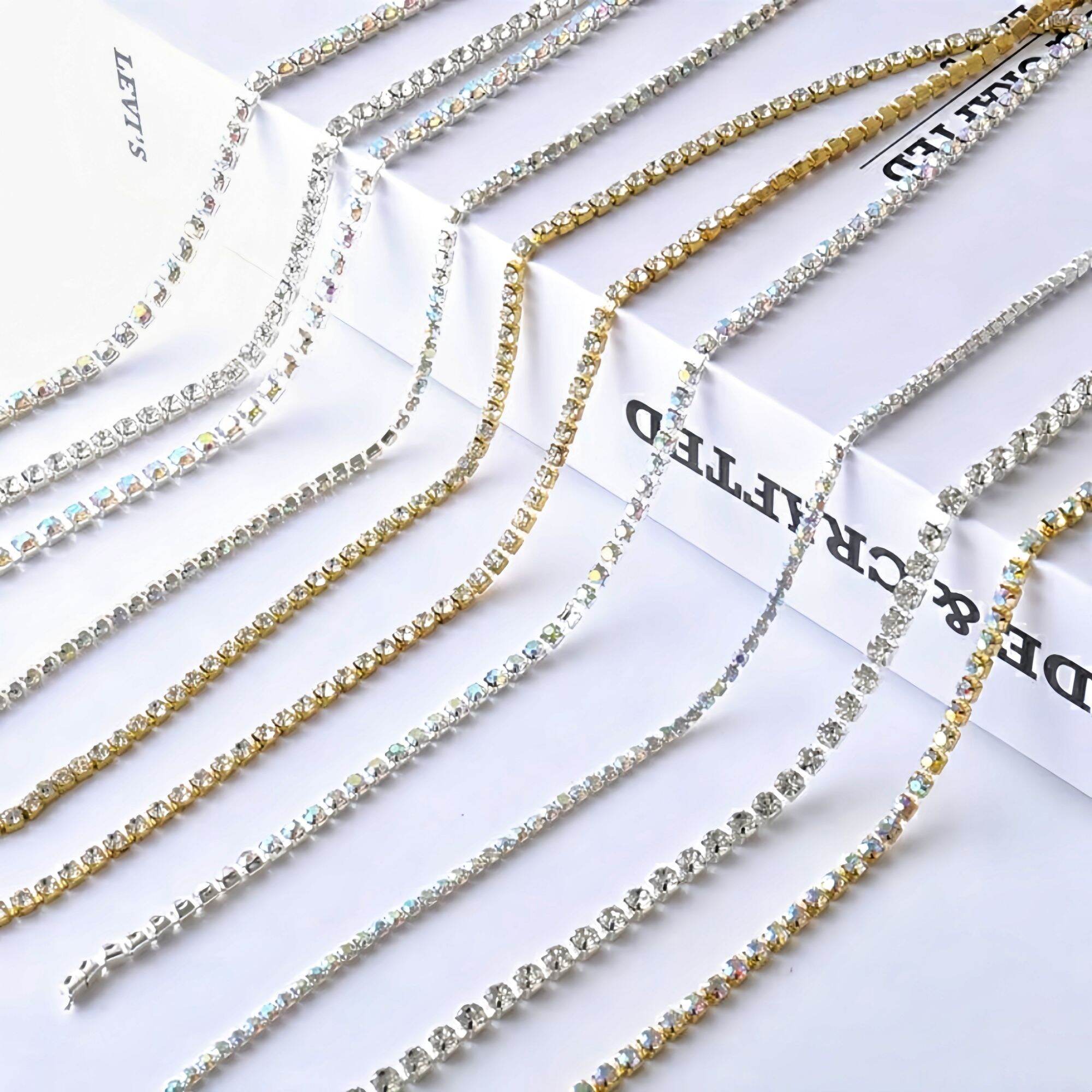 Dây Xoàn Chấu 1 mét đá chấu đính kết phụ kiện trang phục, làm trang sức
