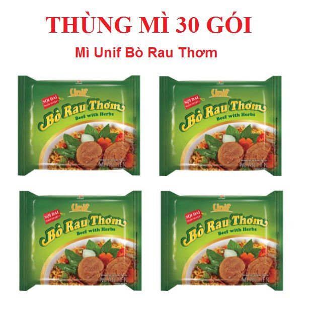 Mì bò rau thơm thùng 30 gói - date mới