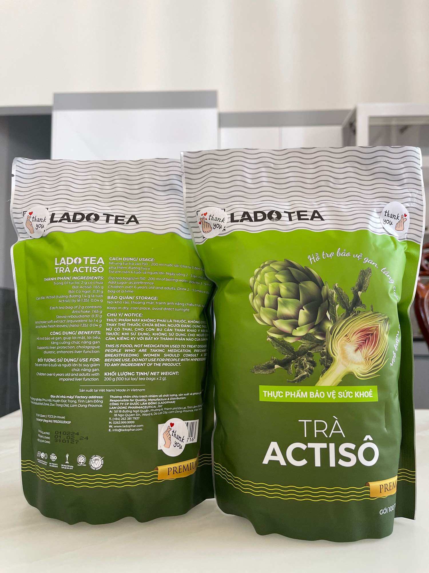 Trà atiso Ladophar 100 túi lọc date 03/2027  thơm ngon chuẩn vị