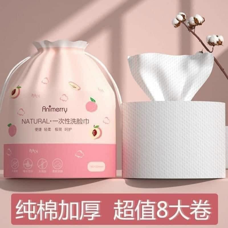 Khăn cuộn lau mặt, khăn lau đa năng dùng 1 lần, khăn cuộn đào 40 tờ