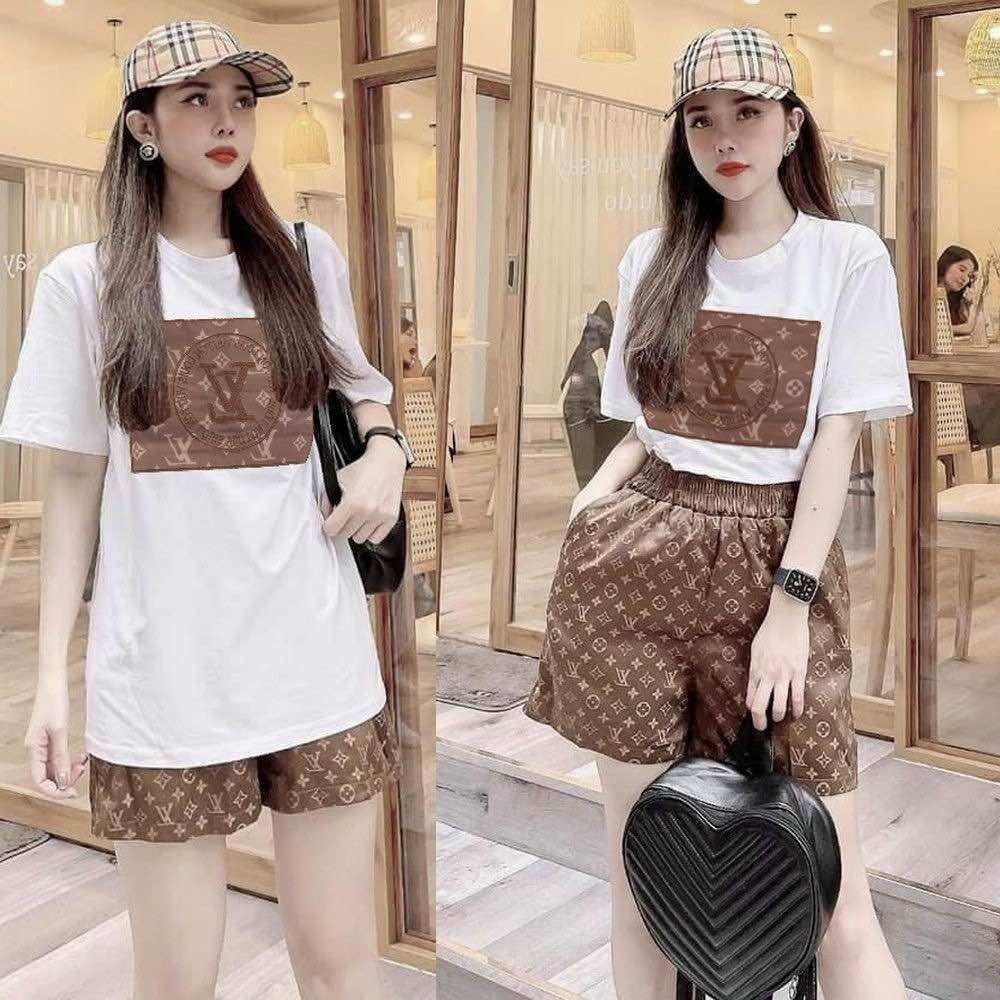 SÉT BỘ NGẮN COTTON PHỐI 3D THÊU CAO CẤP