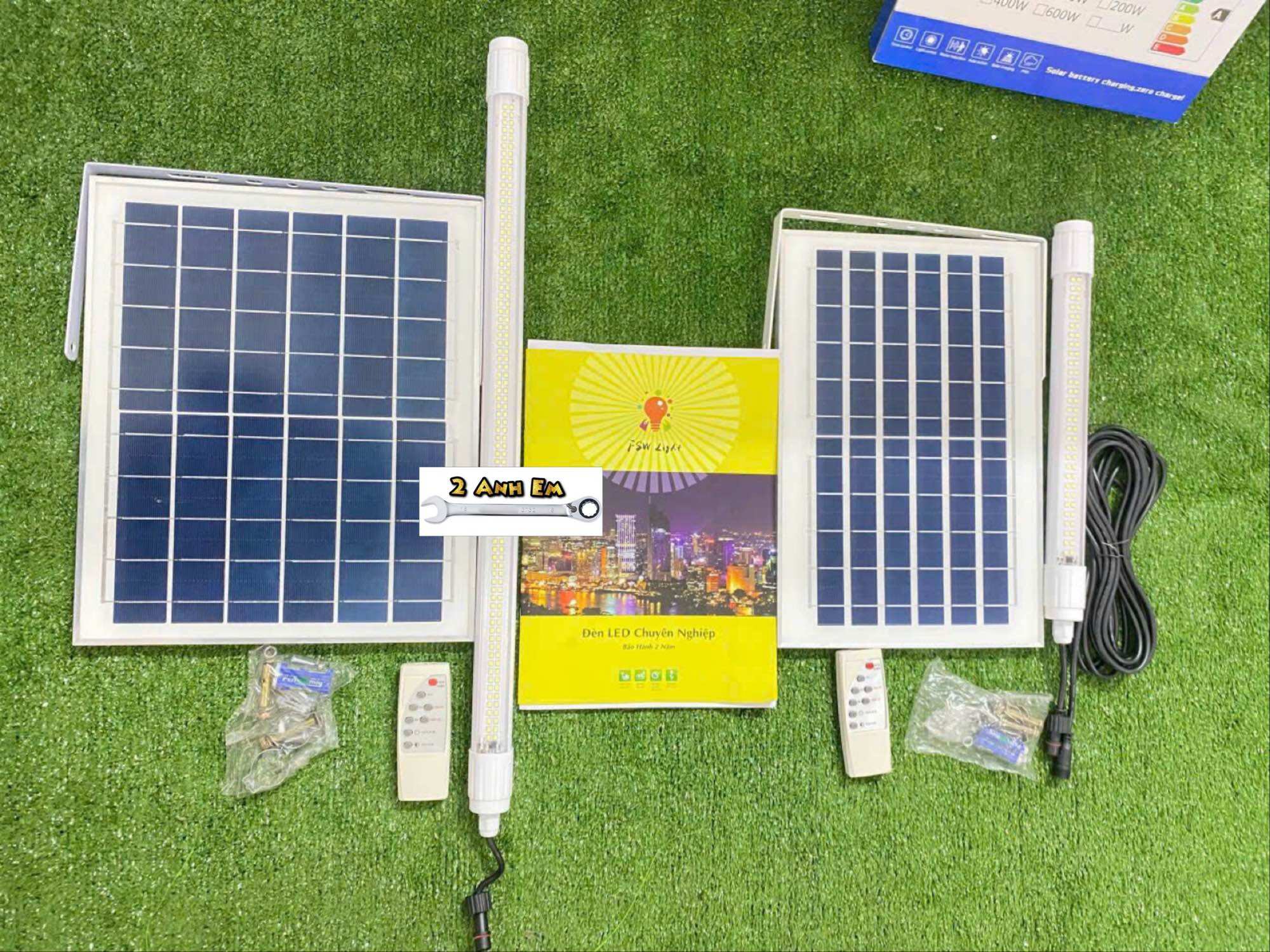 Đèn tuýp led năng lượng mặt trời 200w fsw siêu sáng, 60cm, chống nước ip65