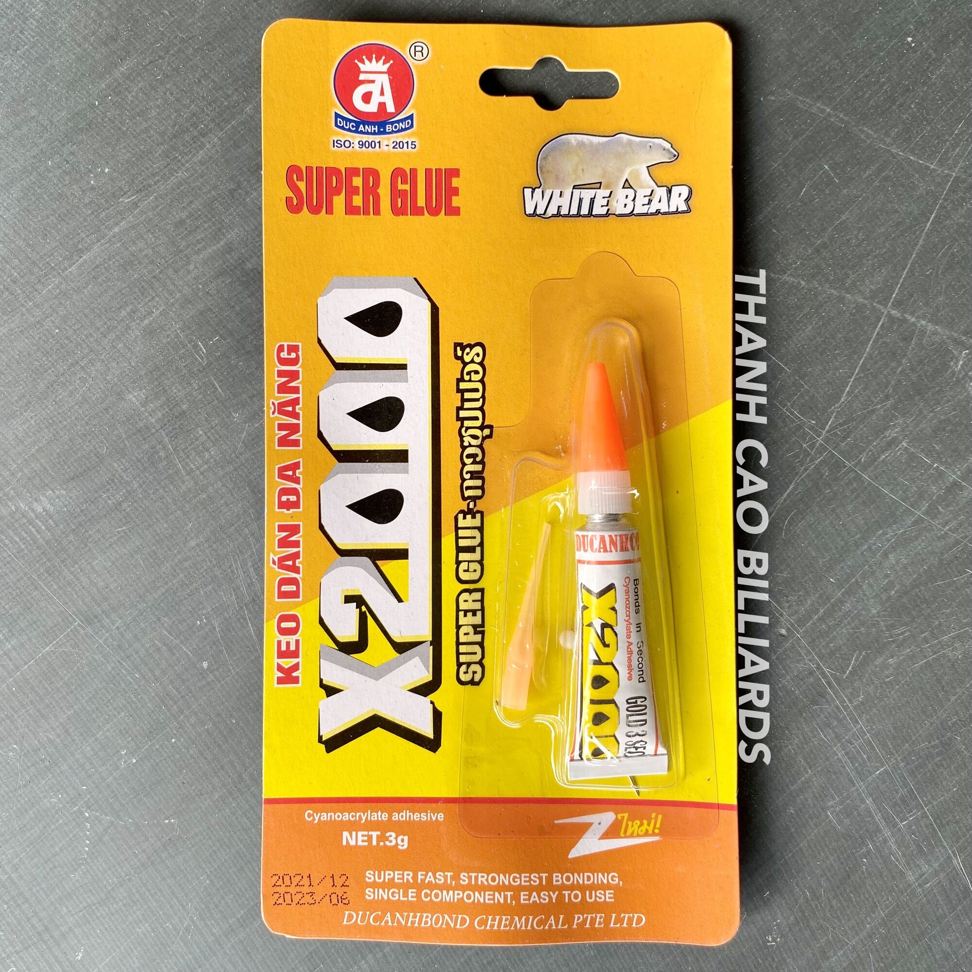 Keo dán đầu cơ bida | keo dán đa năng x2000 | keo super glue đức anh