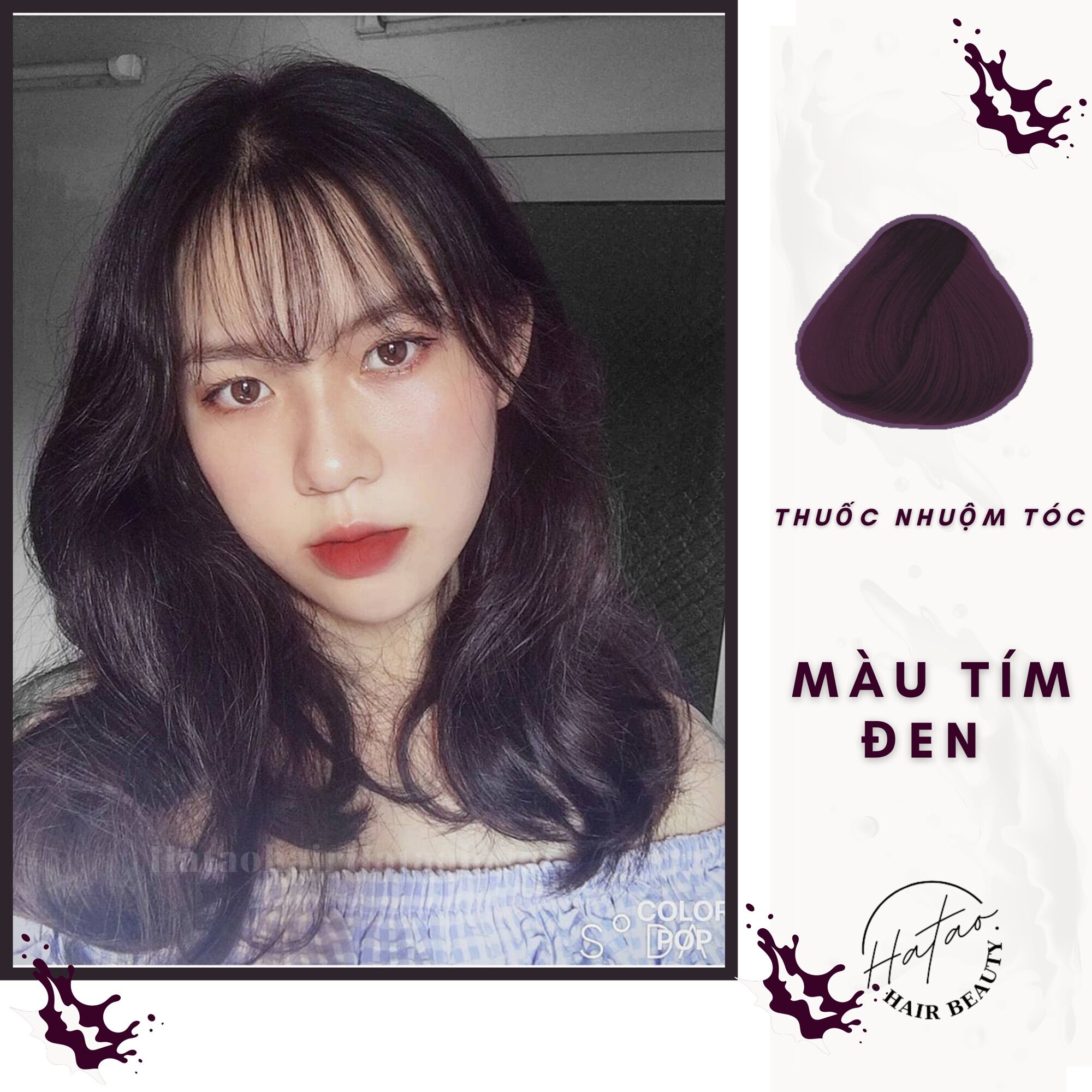 Thuốc nhuộm tóc Chiko màu Tím Đen + TẶNG kèm trợ nhuộm 100ml