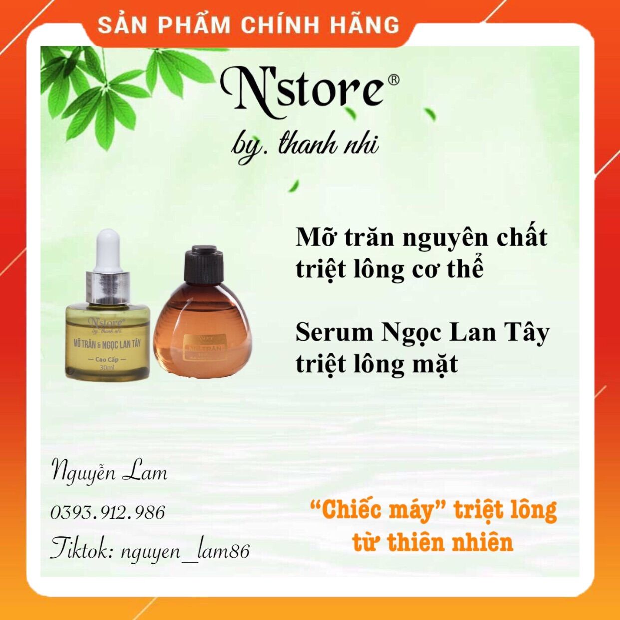 Combo mỡ trăn nguyên chất + serum mỡ trăn ngọc lan tây, triệt lông, rạn, nám, mụn
