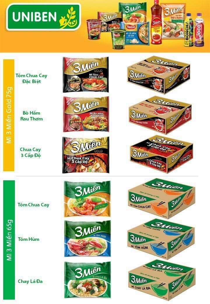 Mì 3 Miền Gold Tôm Chua Cay Đặc Biệt (thùng 30 gói)