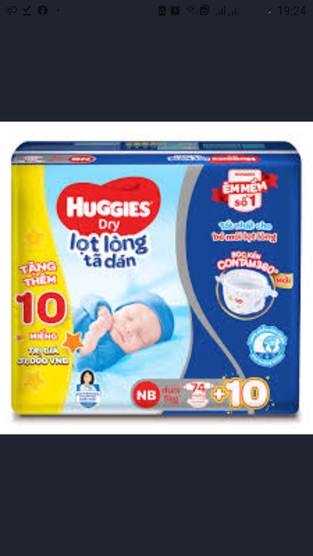 Tã dán sơ sinh huggies nb74 - size newborn 74 miếng - cho bé dưới 5kg