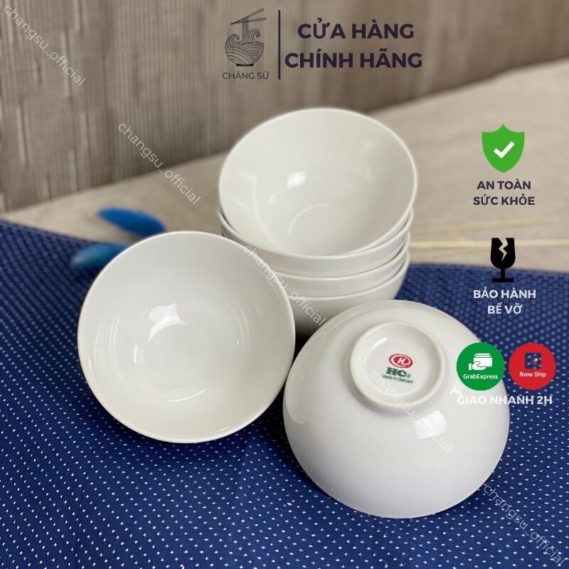 Bộ 10 chén ăn cơm trắng trơn hảo cảnh - hàng cao cấp