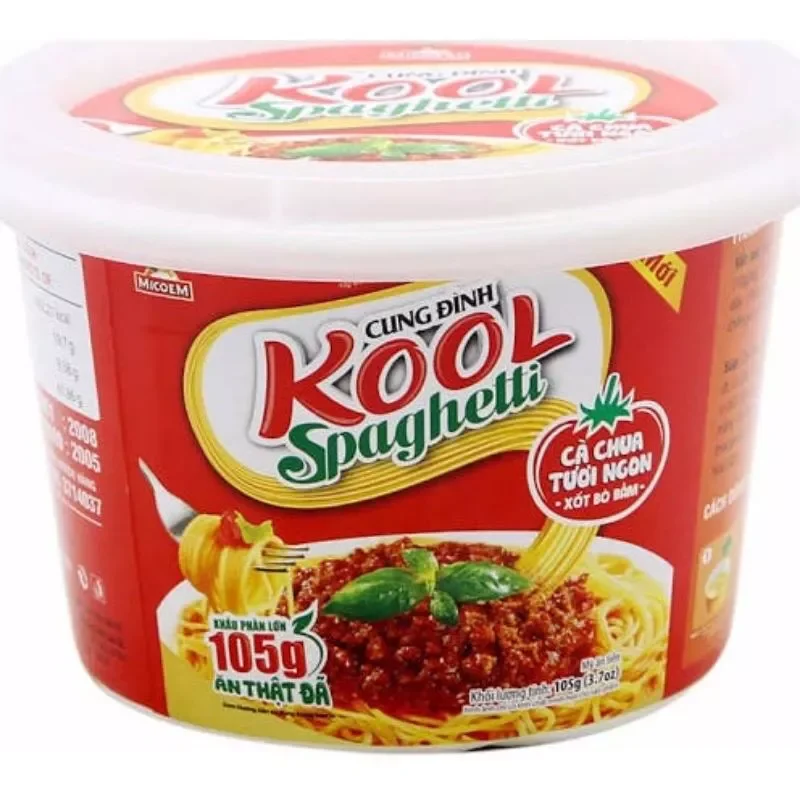Combo 6 tô Mì trộn Cung Đình Kool Spaghetti tô 105g (có gói xốt bò bằm)