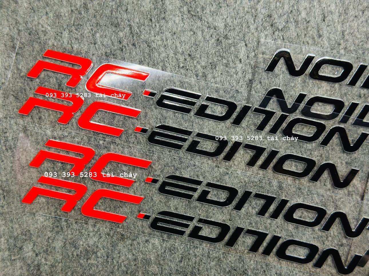 [ 1 CẶP ] TEM DECAL RC-EDITION ĐỎ ĐEN DÀI 18 CM DÁN TRANGTRI XE