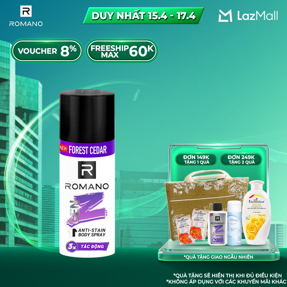Xịt khử mùi ROMANO GENZ FOREST CEDAR 140ML