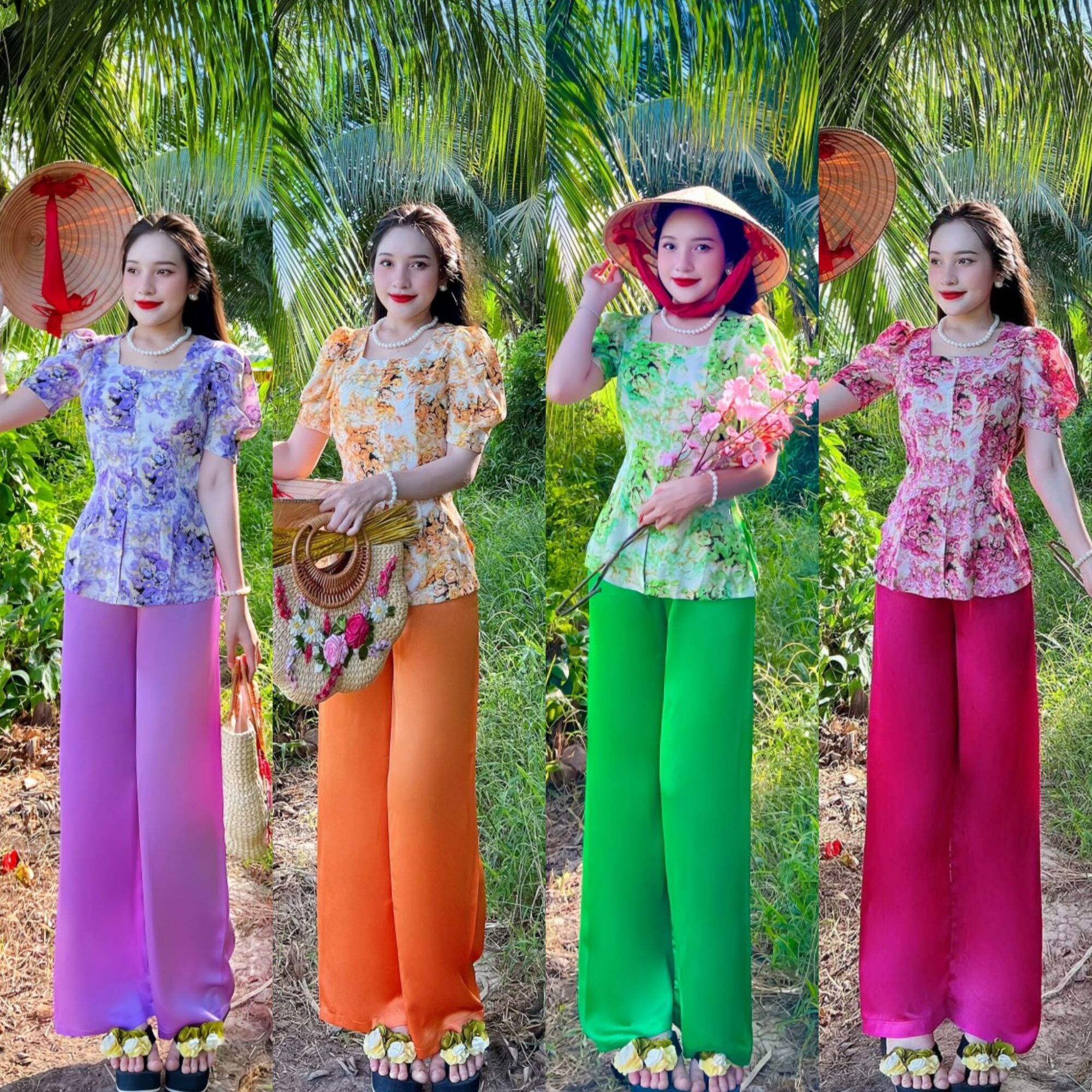 Bộ bà ba tay búp đính Ngọc/Set bà ba tay búp/ trang phục truyền thống tay búp chất lụa mango loại 1 mềm mịn mát
