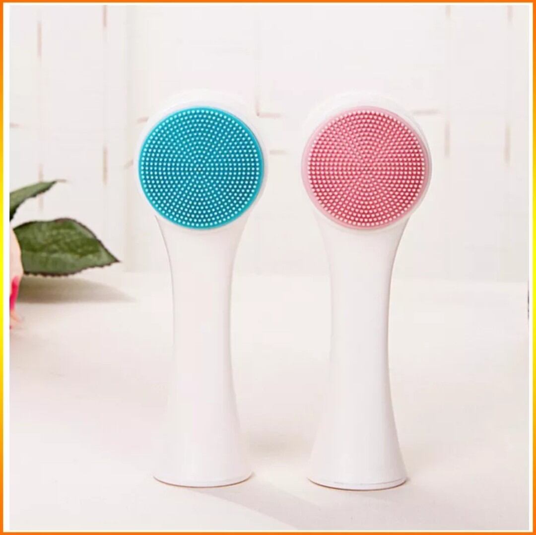 Cọ rửa mặt Massage 2 đầu cầm tay silicon