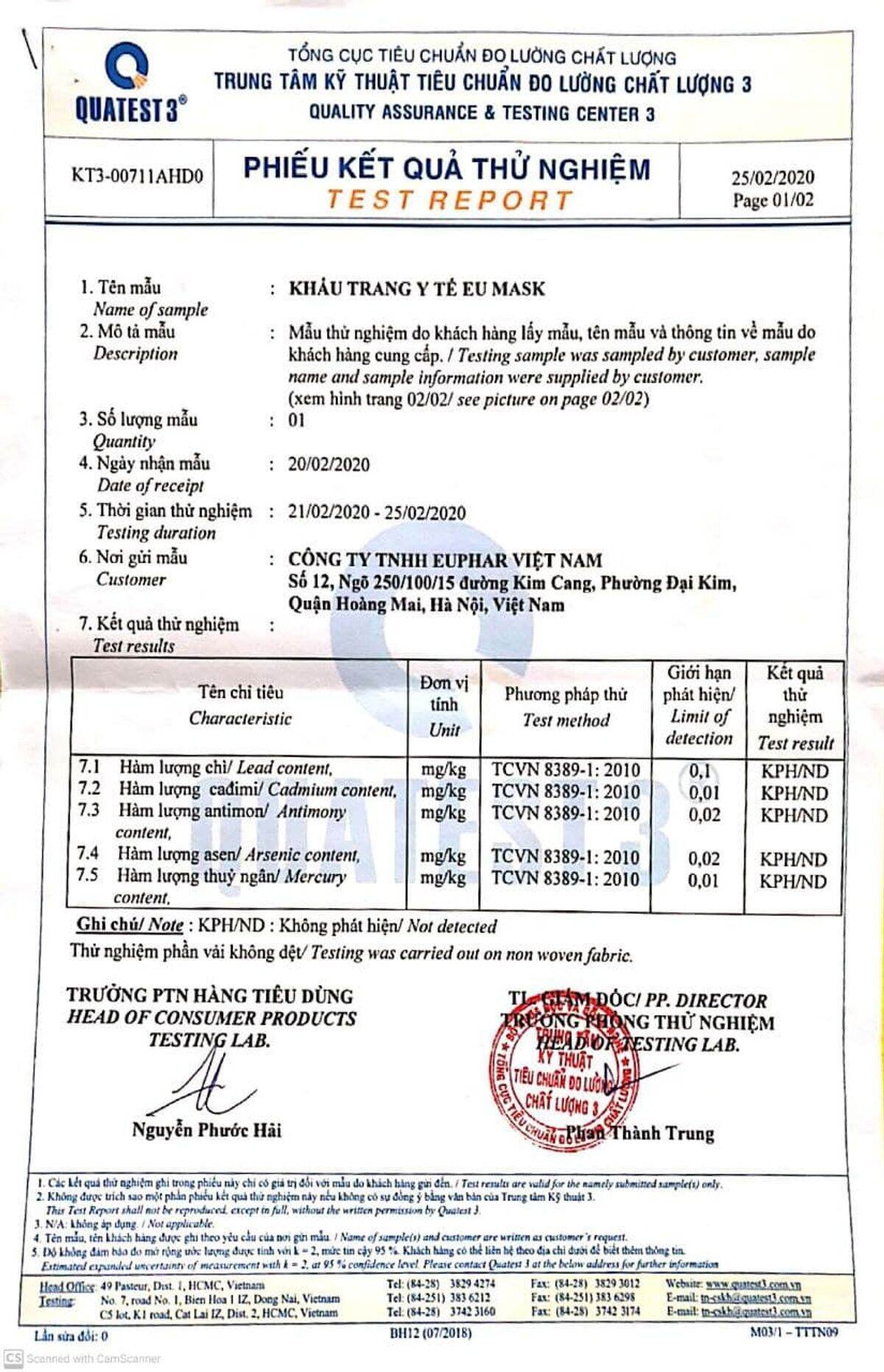 KHẨU TRANG KF94 EU MASK - 10 CÁI/TÚI
