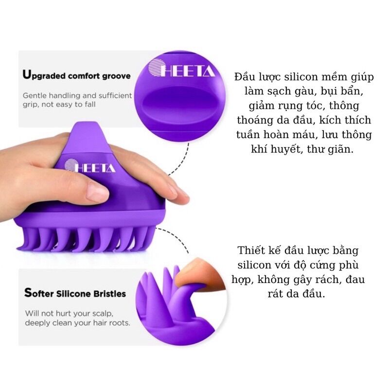 Lược gội đầu silicon HEETA Shampoo Brush