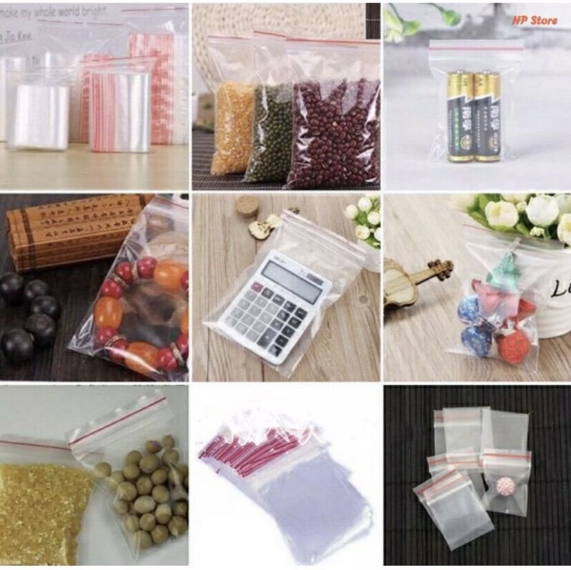 ❤️Túi Zip Chỉ Đỏ Lớn 100g Size 25cm x 18cm