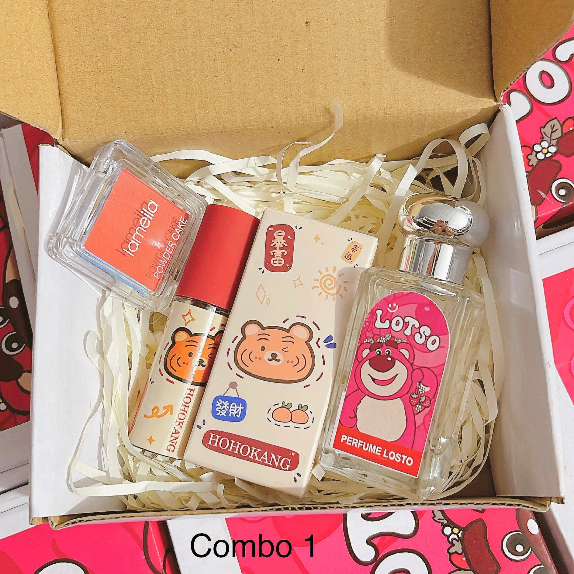 Combo quà gấu dâu 3 món chính hãng nội địa