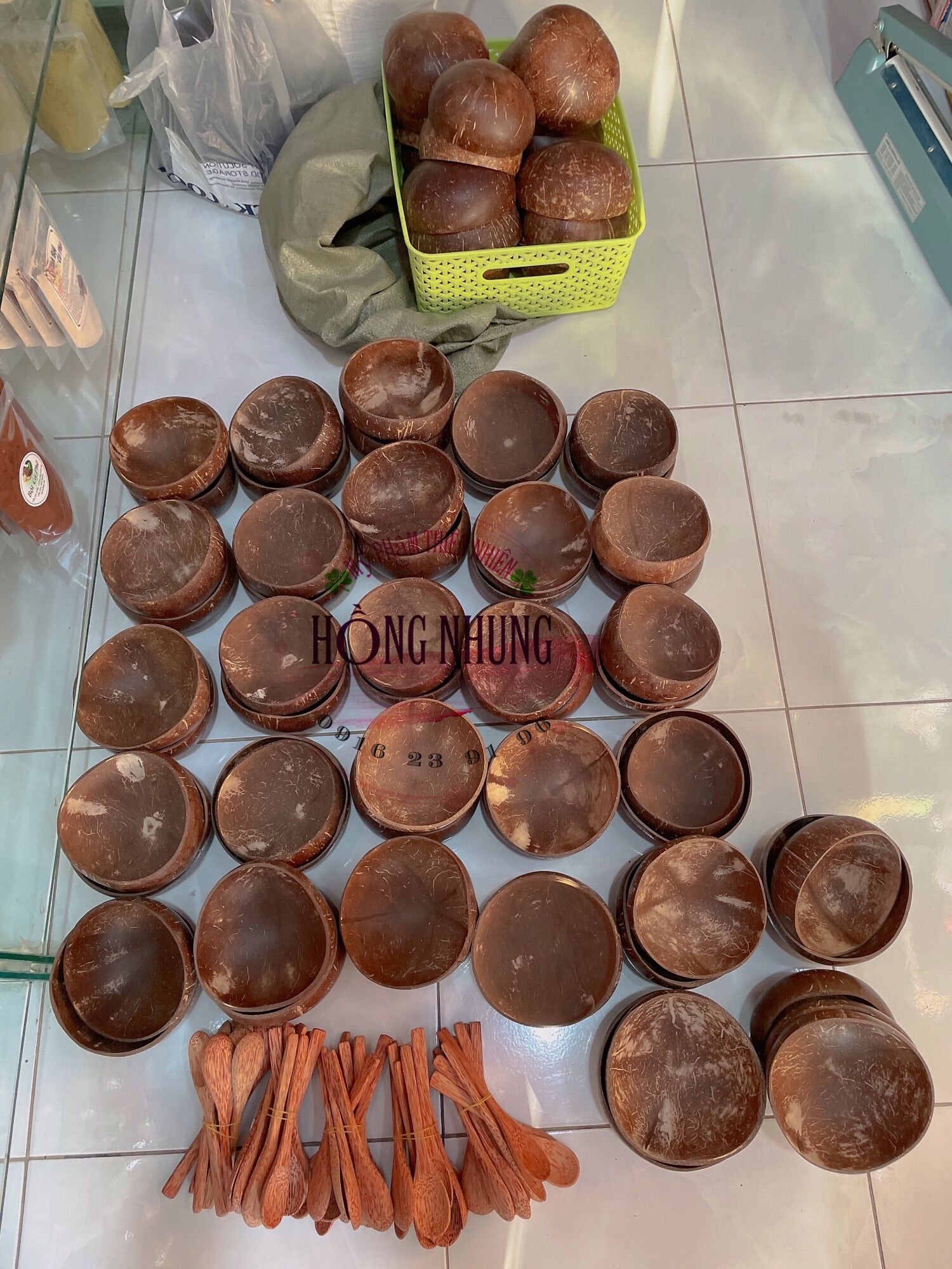 Combo chén gáo dừa + muỗng dừa