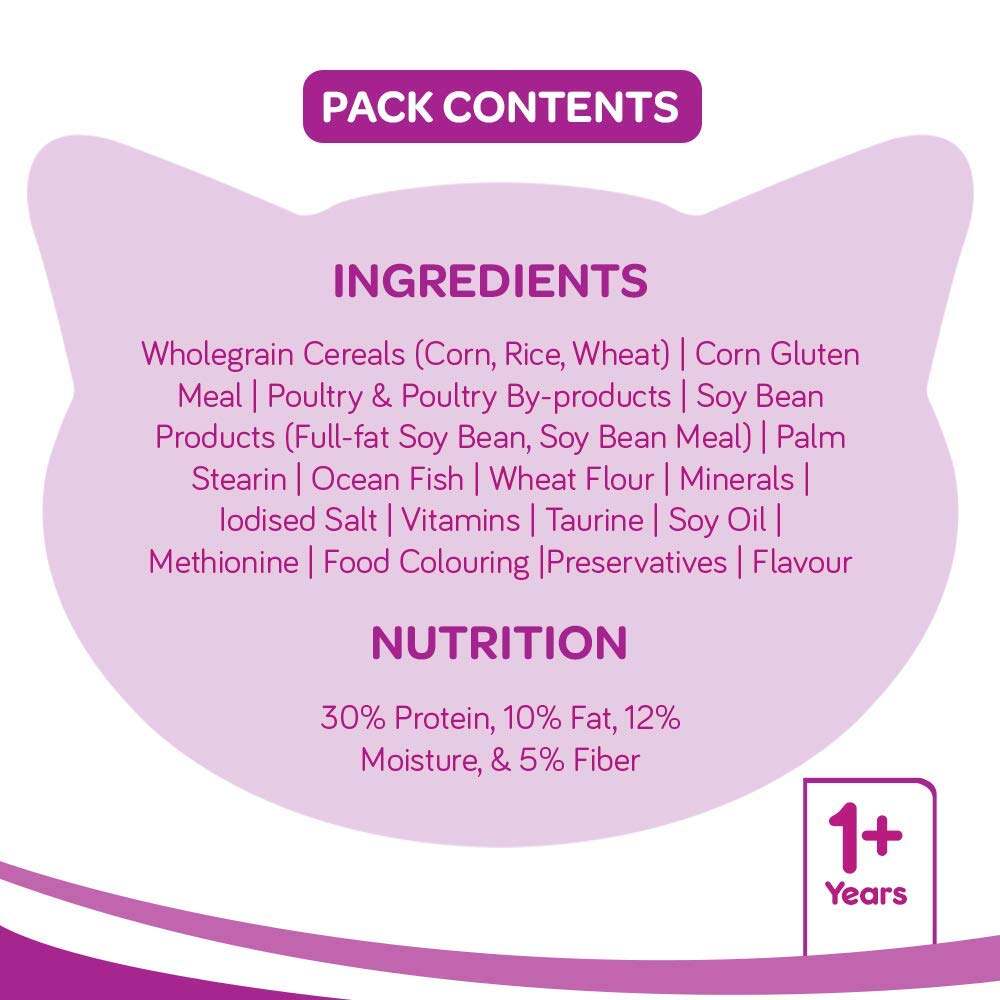 Thức ăn dạng hạt Whiskas cho mèo vị Cá biển 3kg
