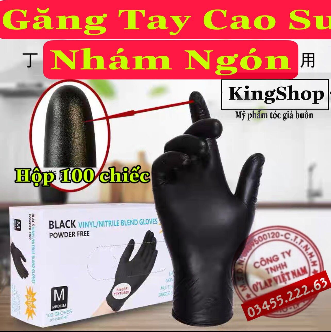 Găng tay cao su y tế đen không bột hộp 100 chiếc ,Sử Dụng Trong Tóc Spa Phun Xăm,Thẩm Mỹ,Phun Săm