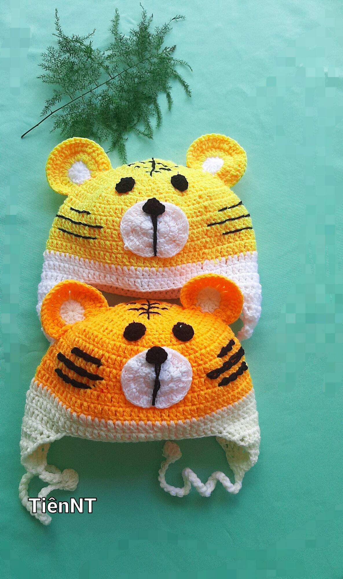 Mũ len cho bé, mũ len lưỡi trai cọp, nón len cho bé, nón len cọp con cho bé, nón len handmade cho bé