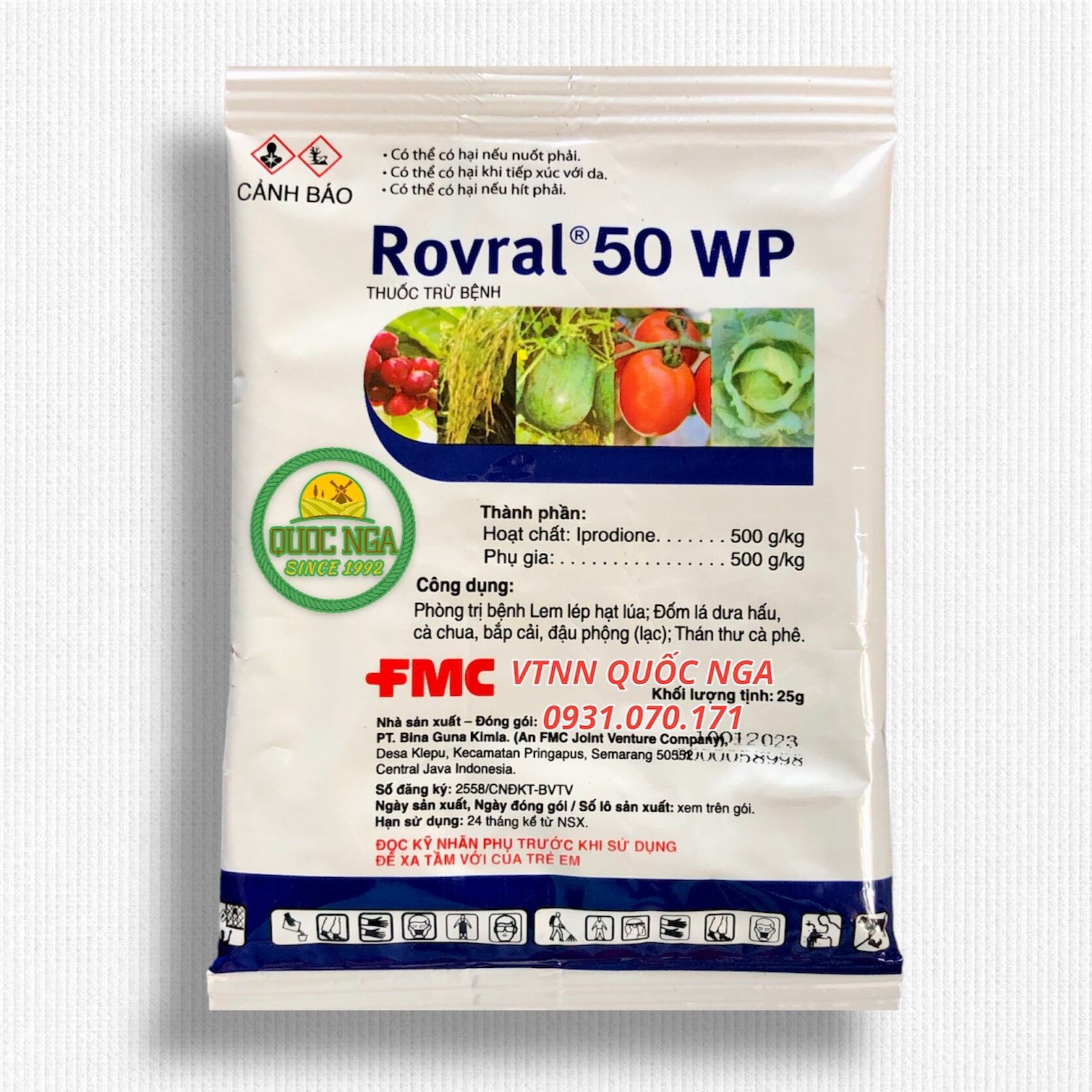 Thuốc trừ nấm bệnh rovral 50wp - chuyên cà chua, dưa hấu, bắp cải, cà phê, lạc, lúa