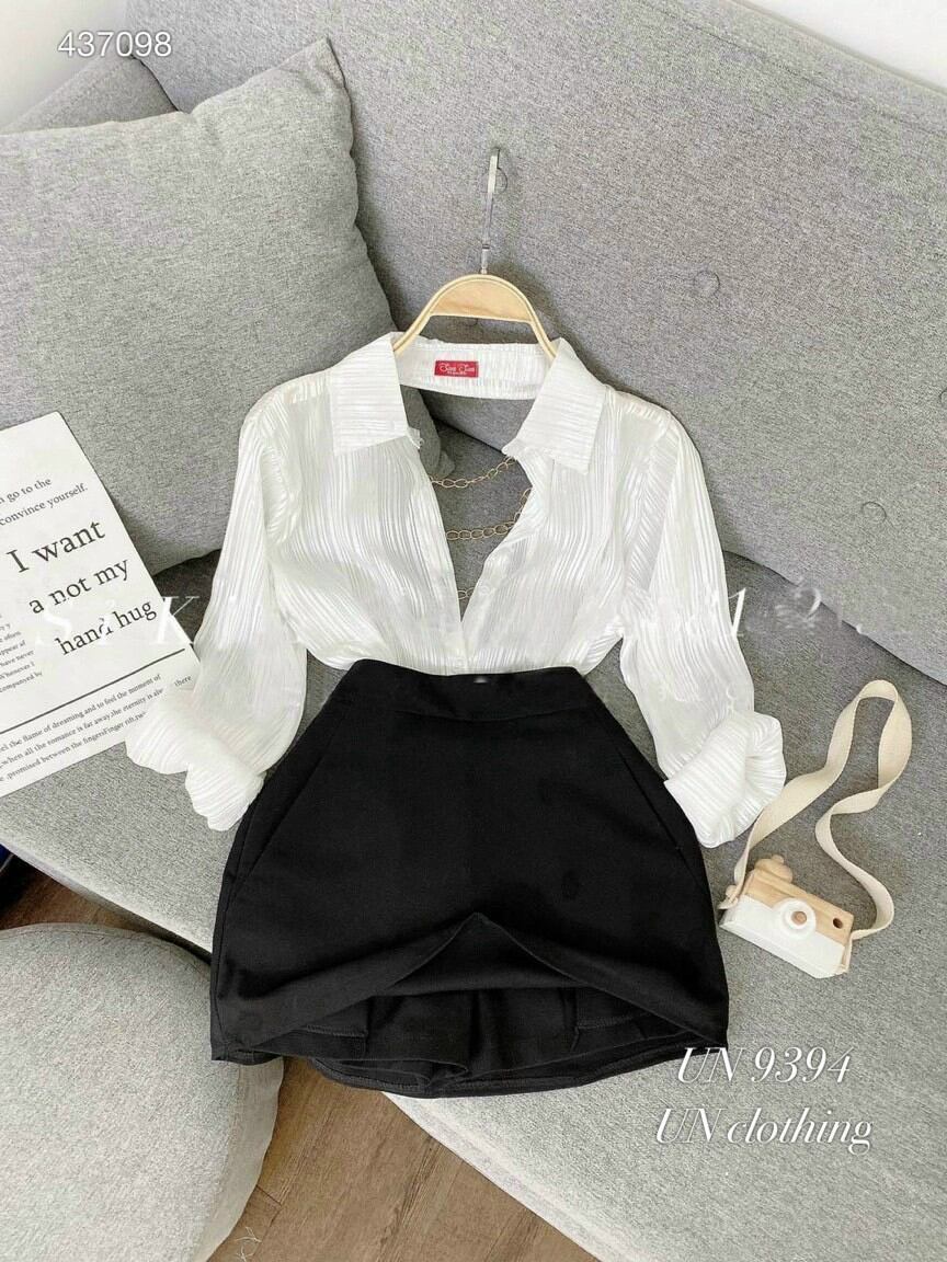 sơ mi dây xích hở lưng sexy