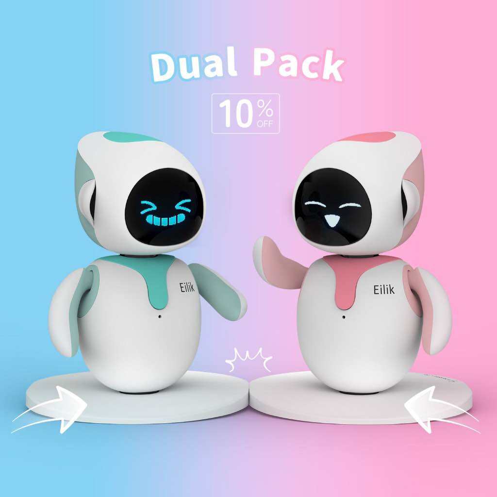 2023 Pink and Blue Combo EILIK Robot Toys Bright Clever Intelligent Toys  Companion Interactive Robot For Kids - AliExpress