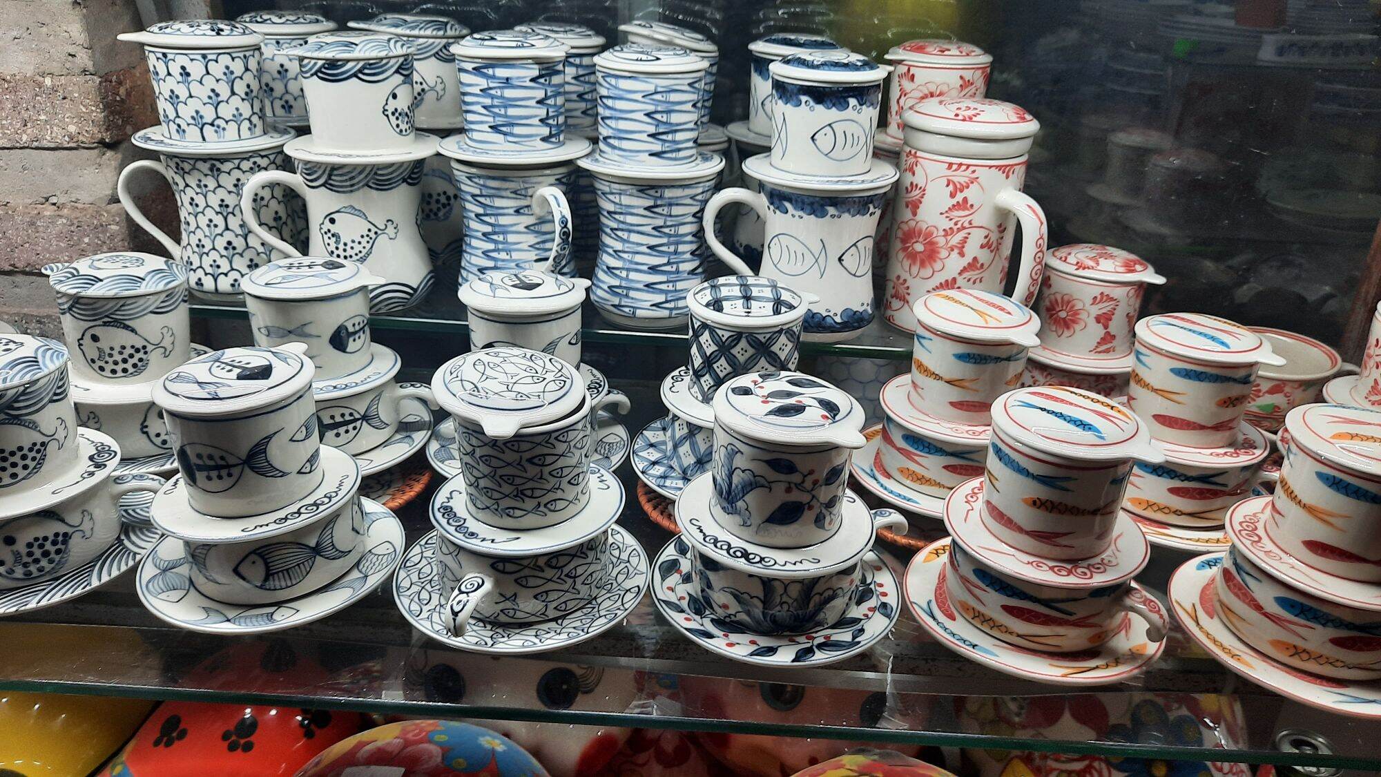 Bộ cà phê phin, coffee gốm sứ vẽ tay Bát Tràng
