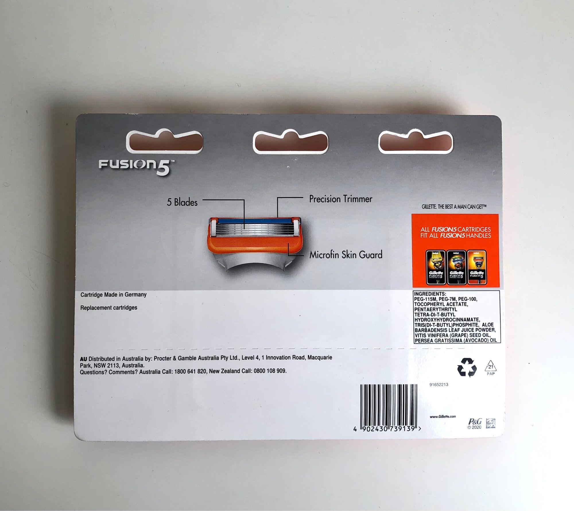 Lưỡi dao cạo râu Gillette 5 lưỡi Fusion