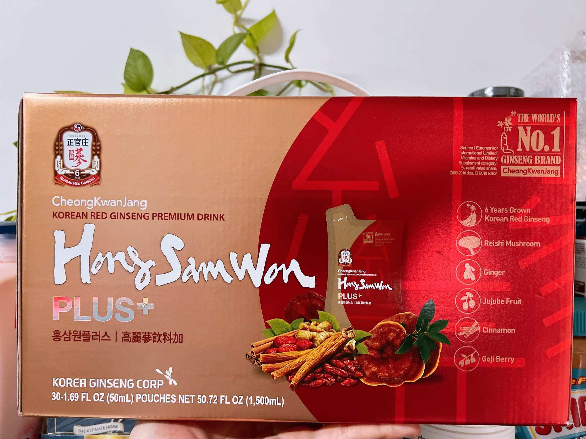 [ Date 07/2026 ] Nước Hồng Sâm Hong Sam Won Plus 50ml x 30 gói Của Hàn Quốc