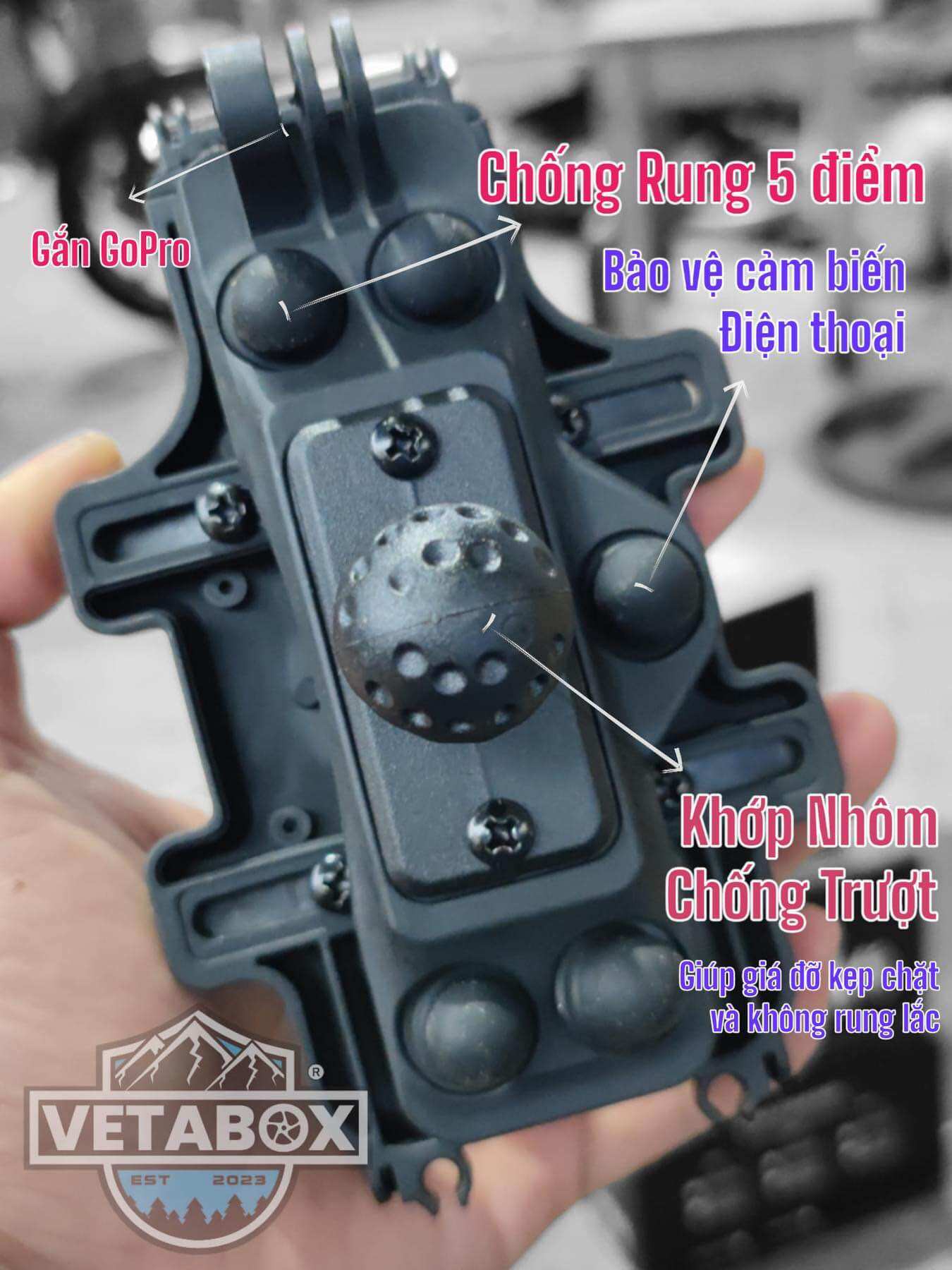 Giá đỡ Điện Thoại Chống rυng Vetabox (Chung Nhà máy gia công cho Motowolf)