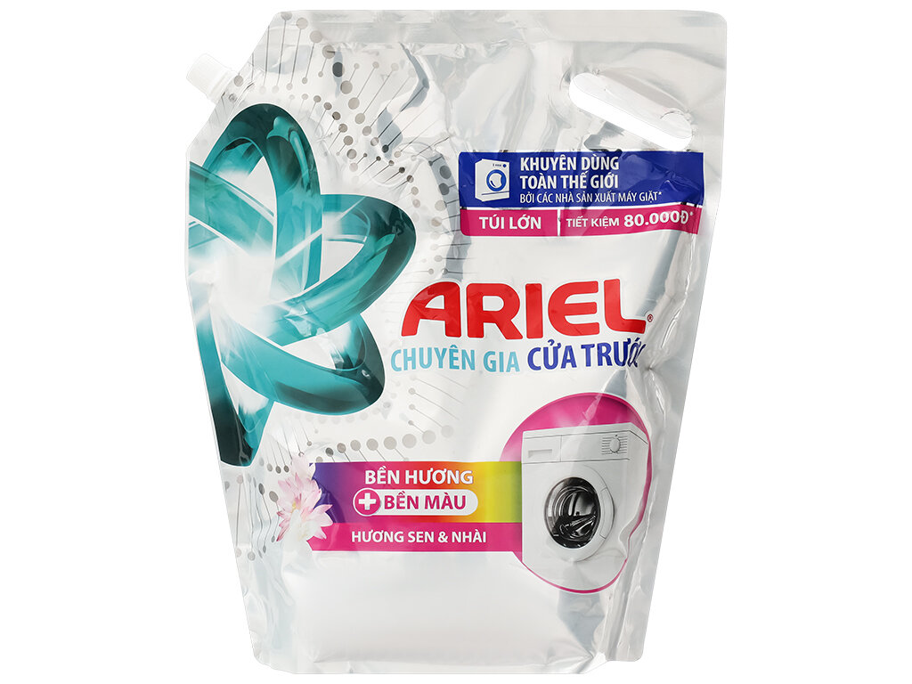 Nước giặt Ariel cửa trước bung tỏa đam mê hương sen nhài 3.05kg