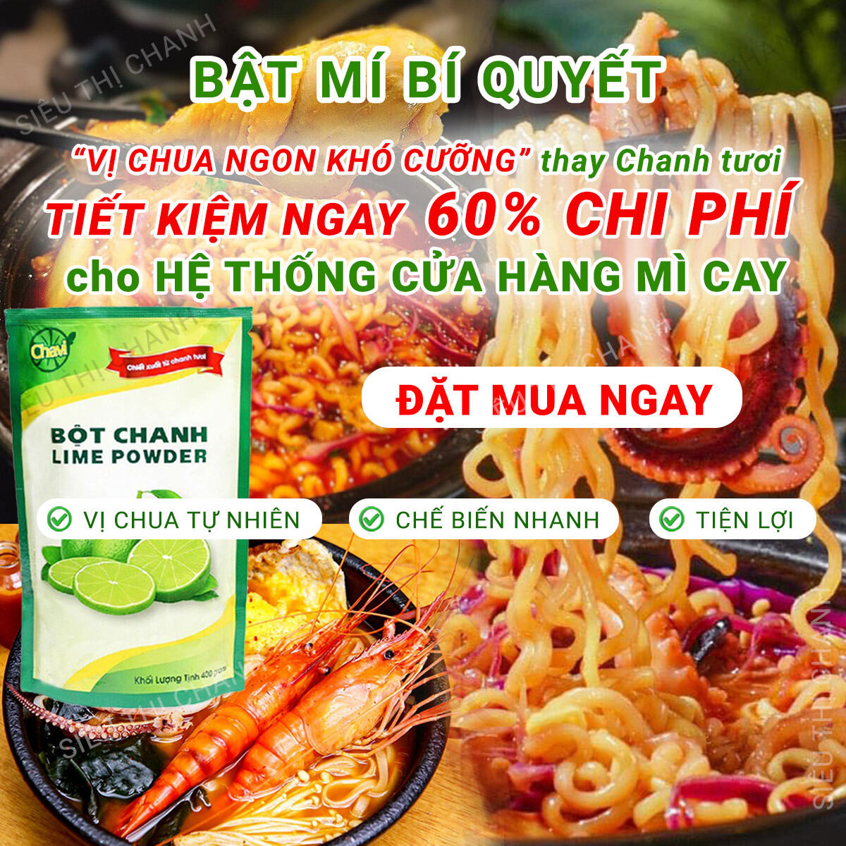 Bột chanh gia vị chavi 400gr