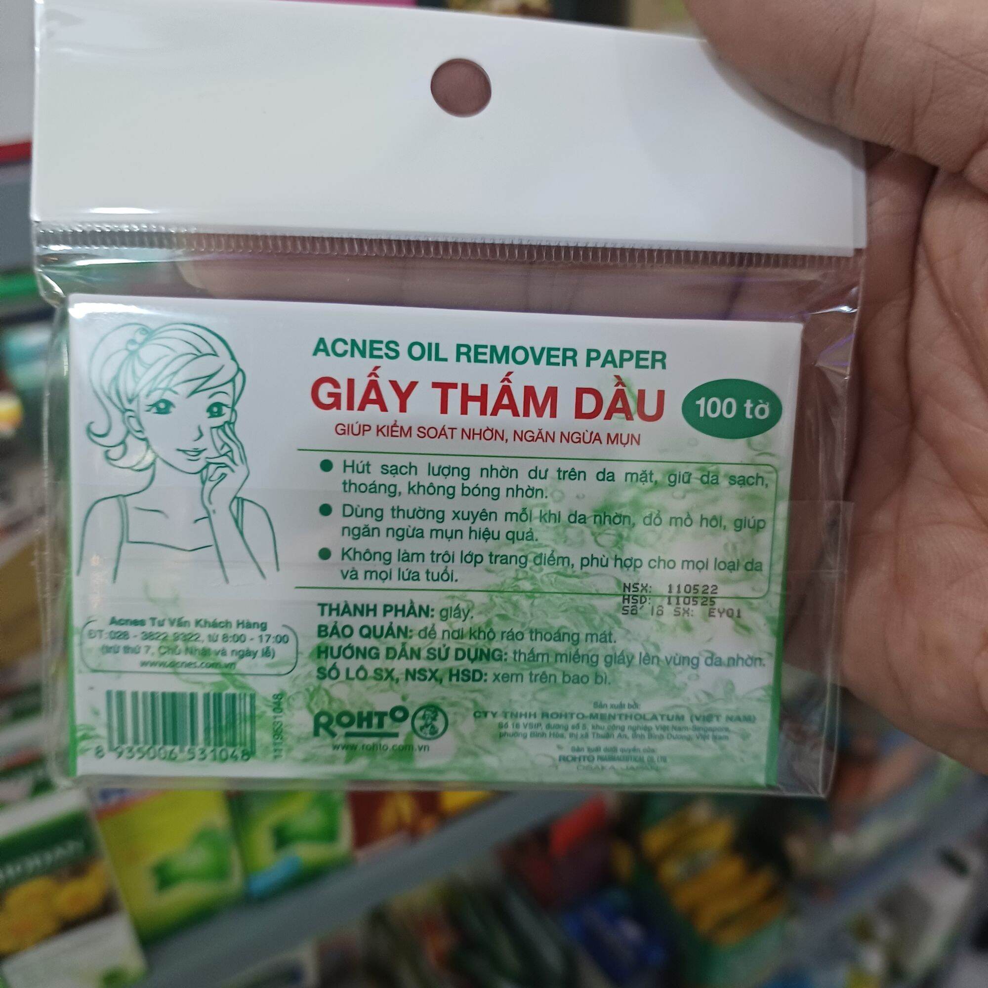 Giấy thấm dầu acnes bịch 100 tờ
