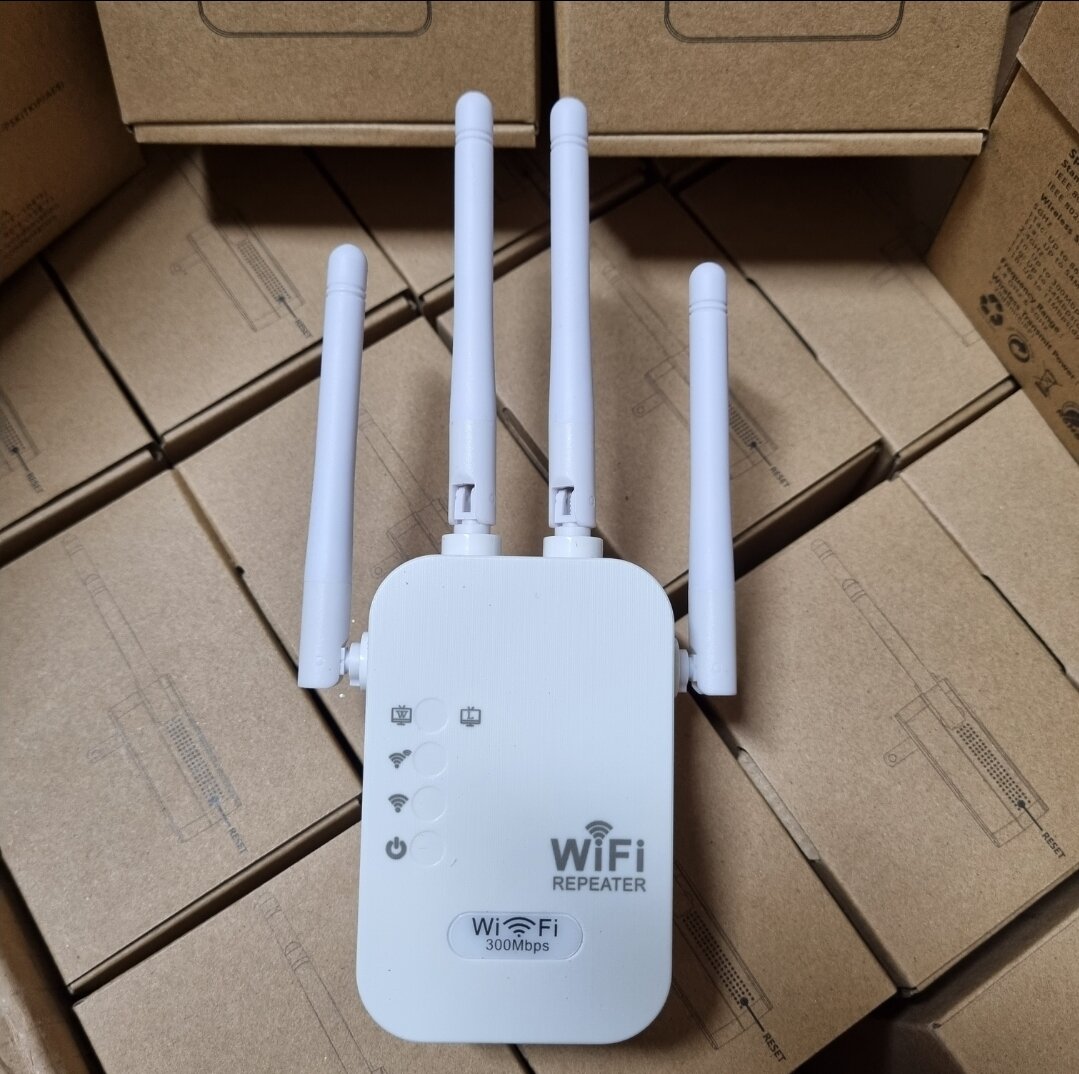 Kích sóng wifi, phát sóng wifi từ dây lan đa chức năng, 2 cổng lan, tốc độ cao 300Mbs, 4 ăng ten độ nhạy cao phủ sóng xuyên tường, kích sóng wifi yếu thành khỏe, tương thích các chuẩn wifi, cài cực dễ chỉ 3 bước có sách và video hướng dẫn cài