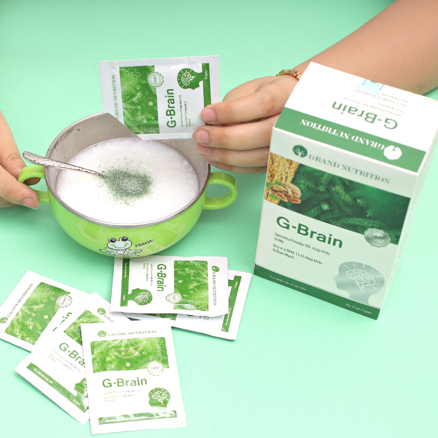 CỐM TRÍ NÃO GBRAIN - G BRAIN HỘP 30 GÓI ( Cải thiện mất tập trung, hay quên )