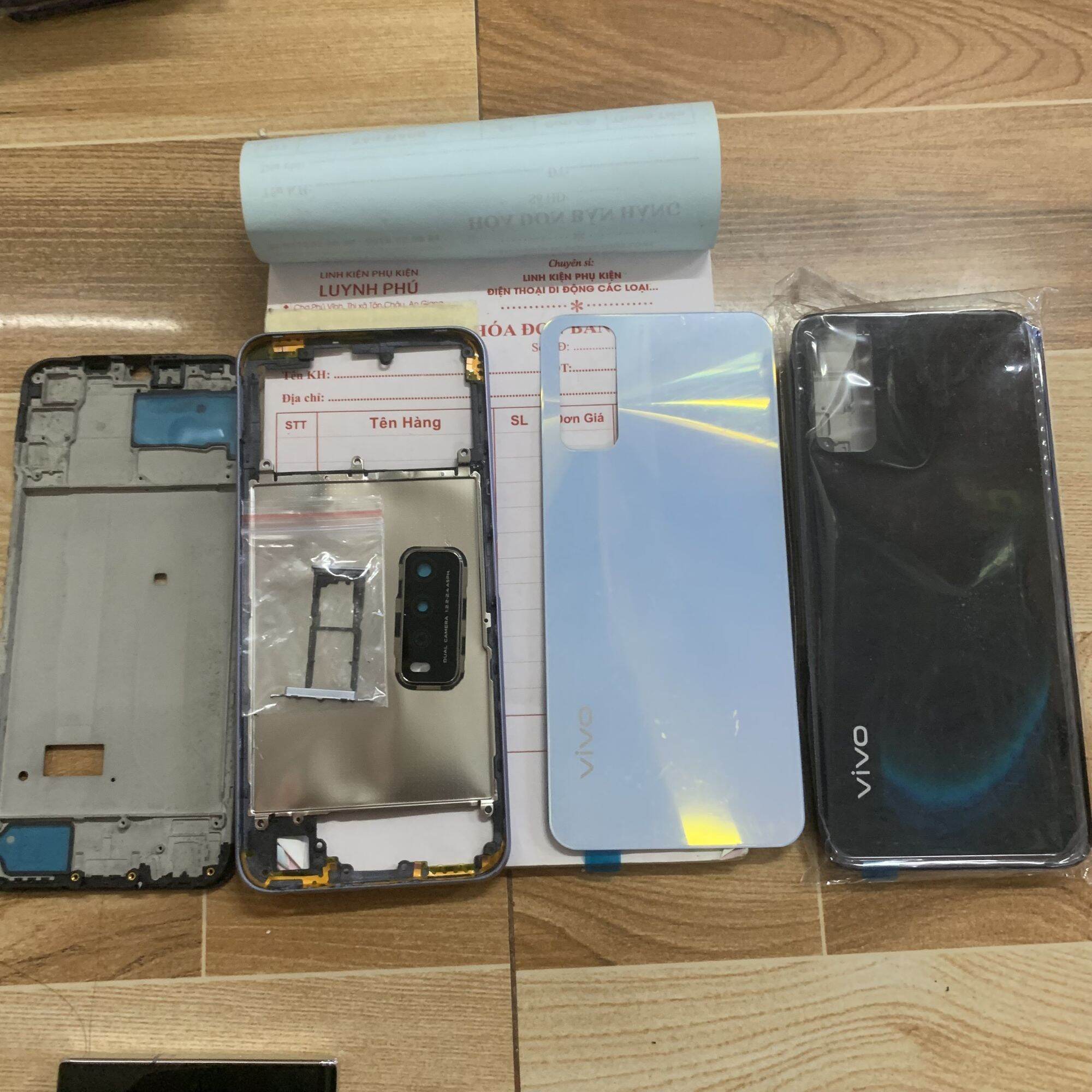 Vỏ vivo Y12s có khay sim khung sườn kính camera