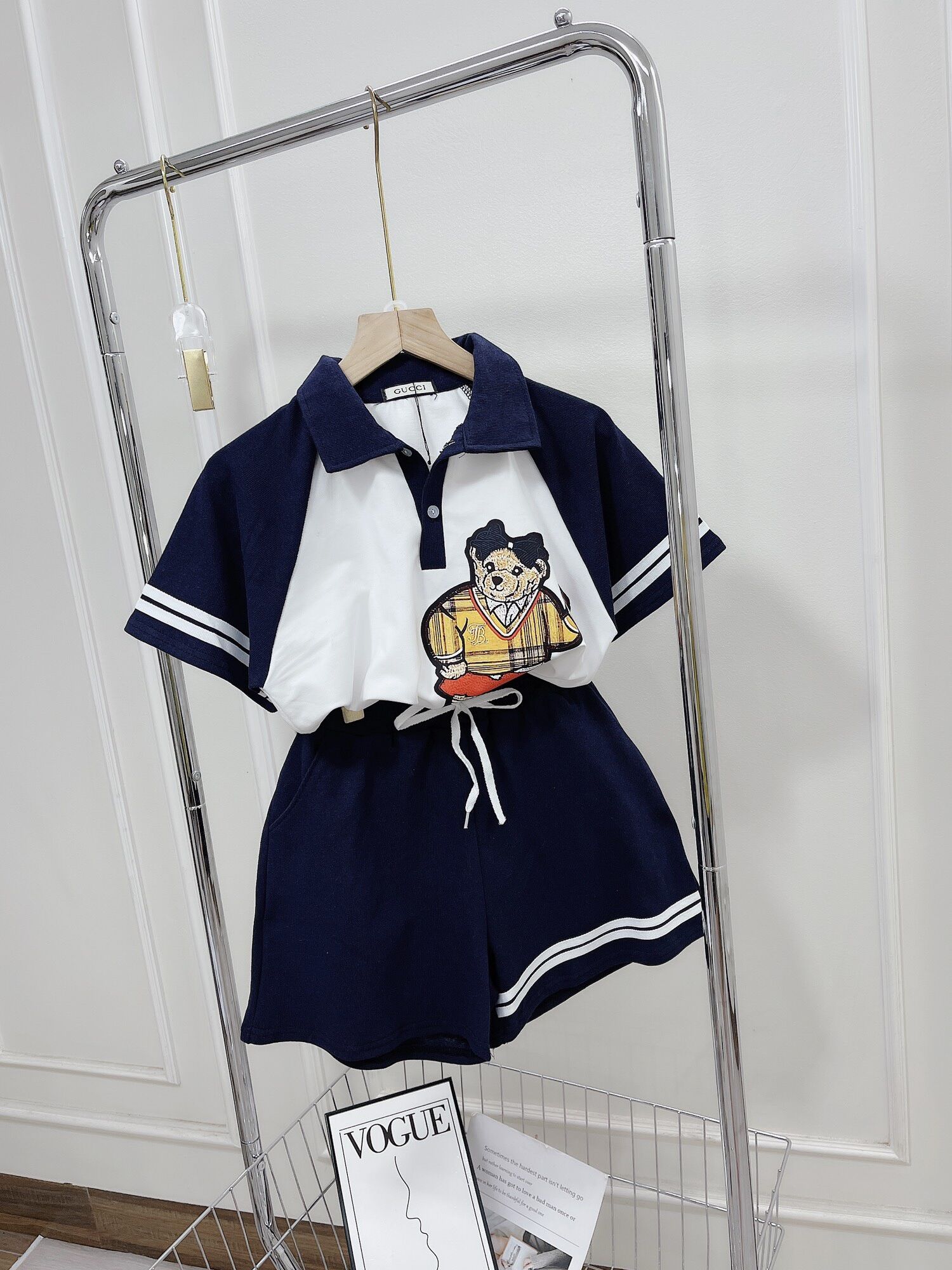 SÉT BỘ POLO THÊU GẤU NỔI DN23