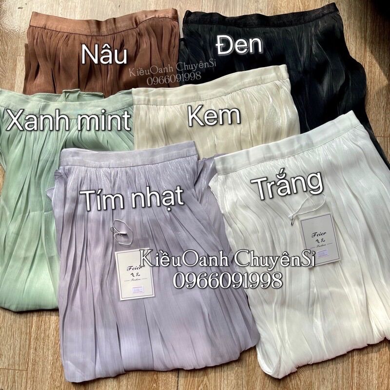 Chân váy lụa bóng dáng xoè dài hàng QC loại 1