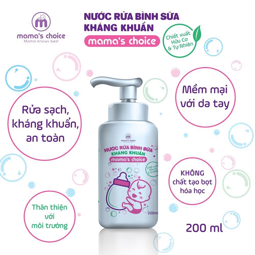 Nước Rửa Bình Sữa Kháng Khuẩn Hữu Cơ