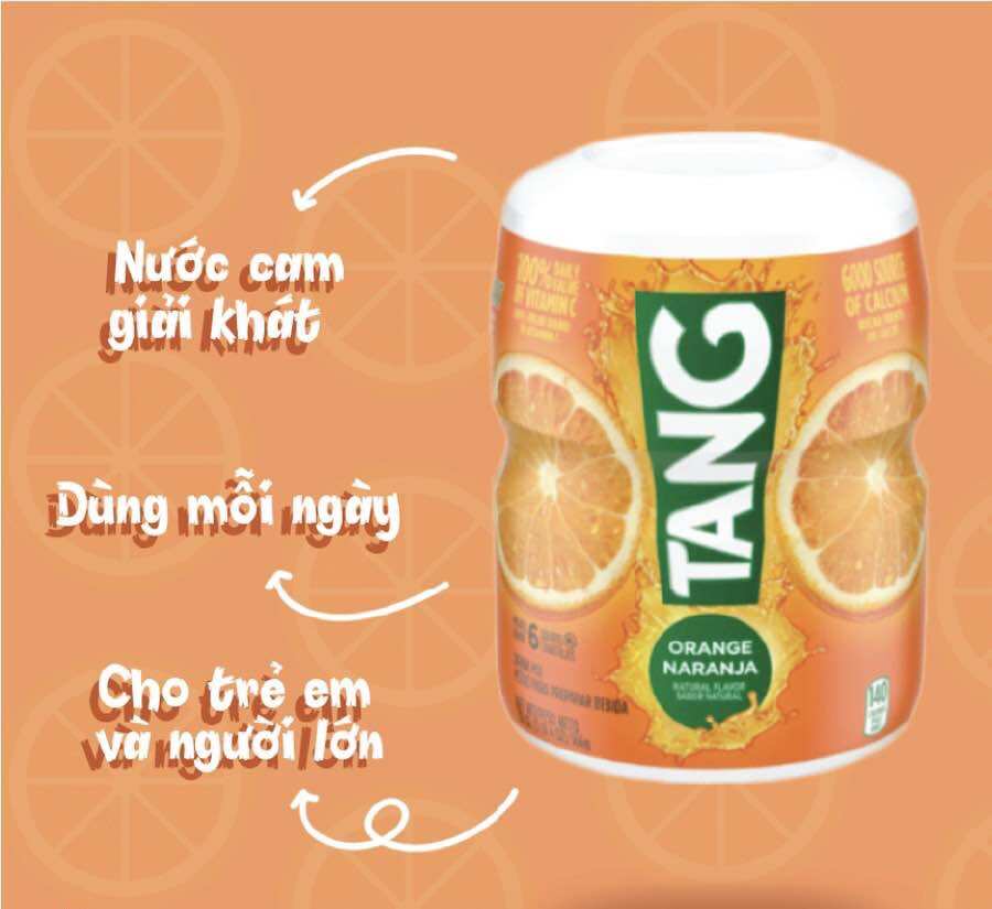 [Hộp 566g] Bột pha nước cam Tang của Mỹ