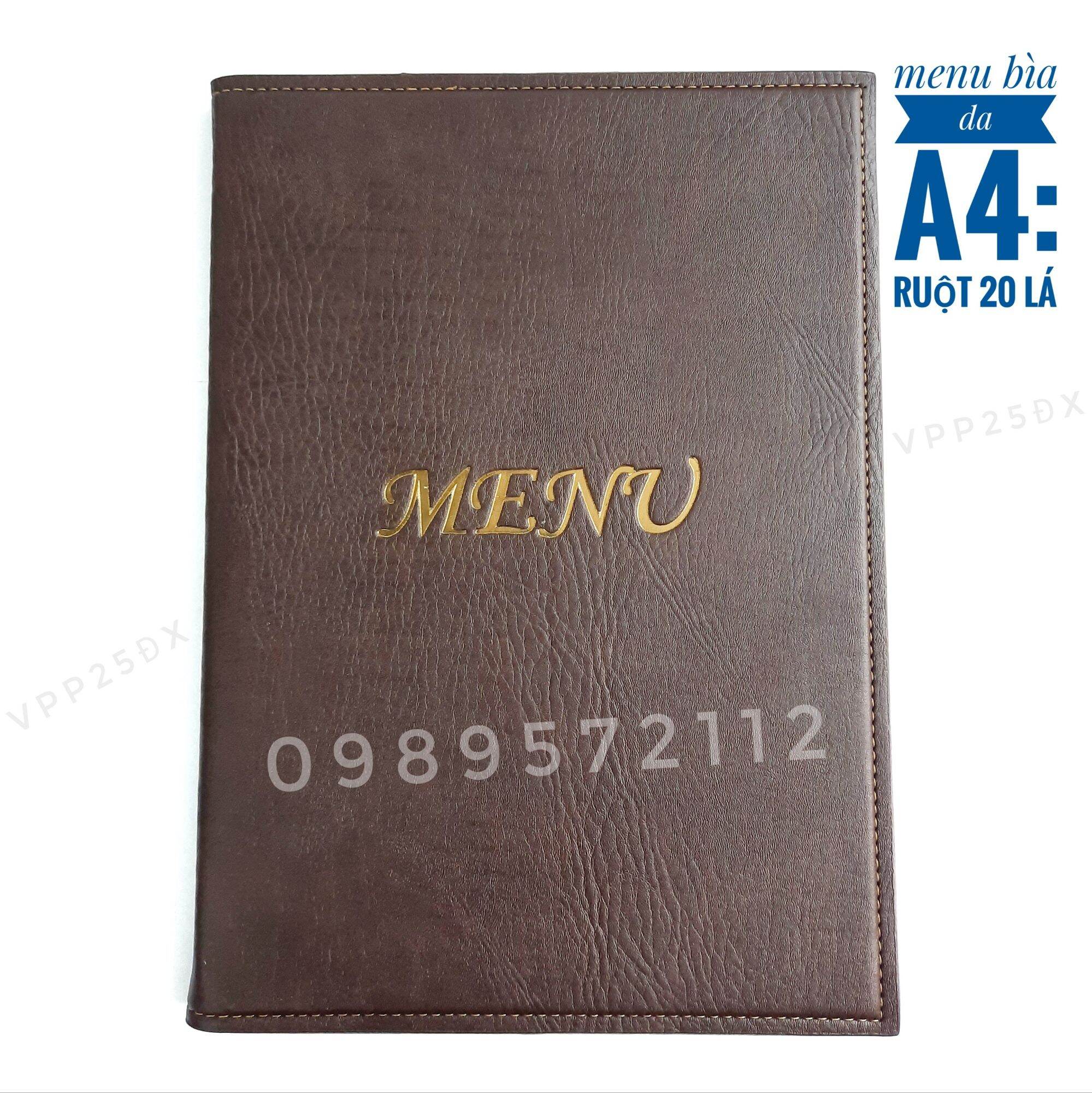 Menu bìa da a4 .