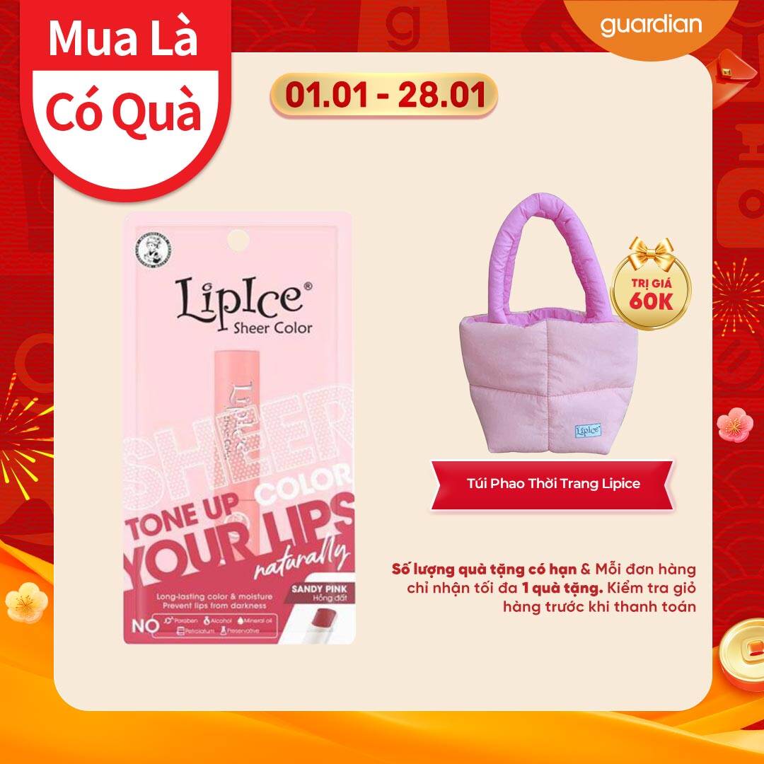 Son Dưỡng Môi Lipice Sheer Color Sandy Pink Hồng Đất 2.4G