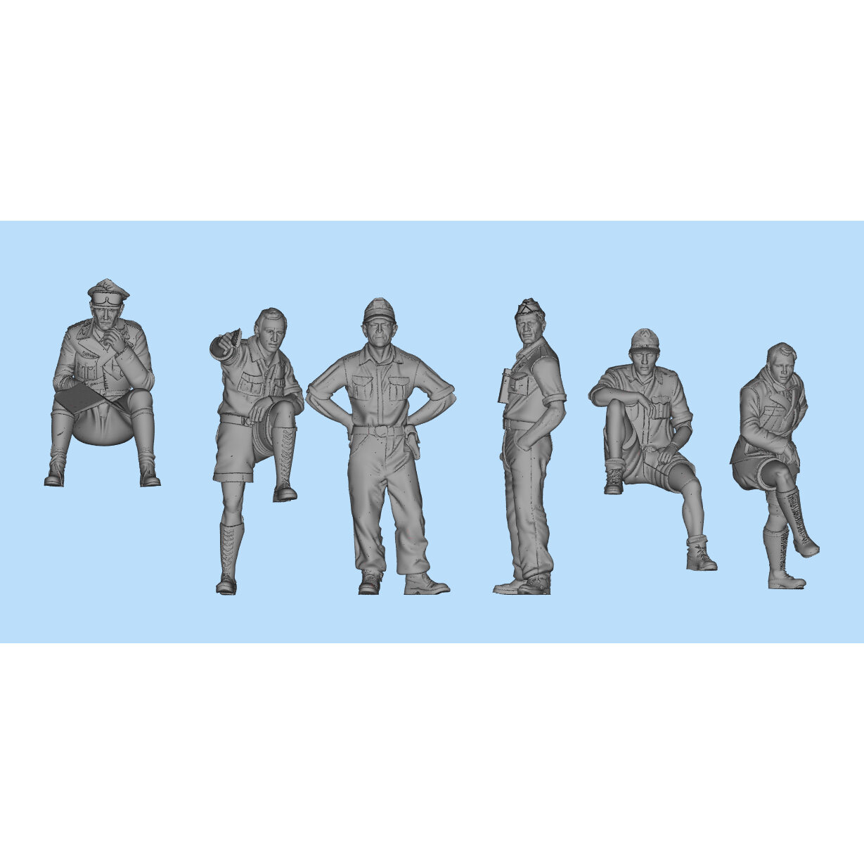 General North African Desert Tank Corps Resin 3D Printed Soldier 1/72 1/144 1/48 1/64 AFV Plastic As