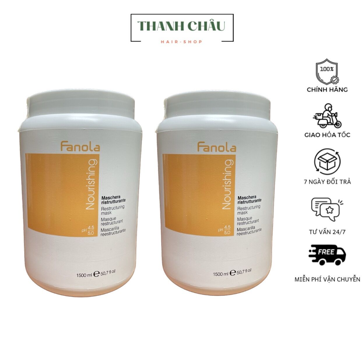 Ủ tóc hấp dầu Fanola Nutricare 1500ml mẫu mới