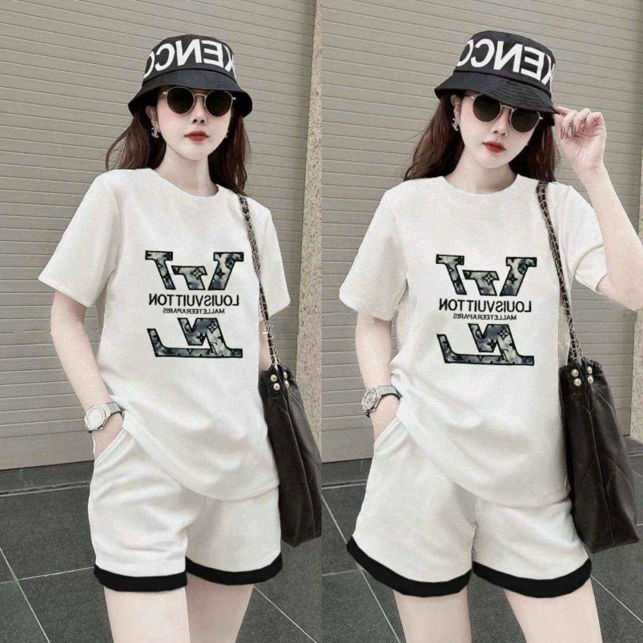 SÉT BỘ SHORT THUN COTTON THÊU L.V CAO CẤP