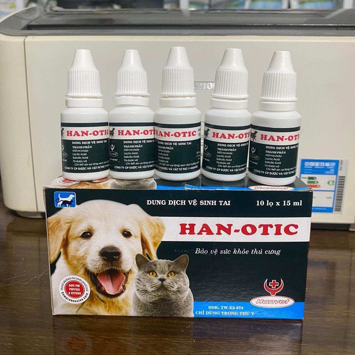 1 lọ HAN OTIC (15ml) hanvet dung dịch vệ sinh tai cho chó mèo