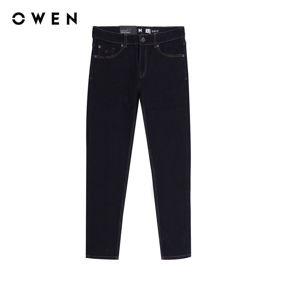 Quần jean nam owen chính hãng màu xanh đậm dáng slimfit