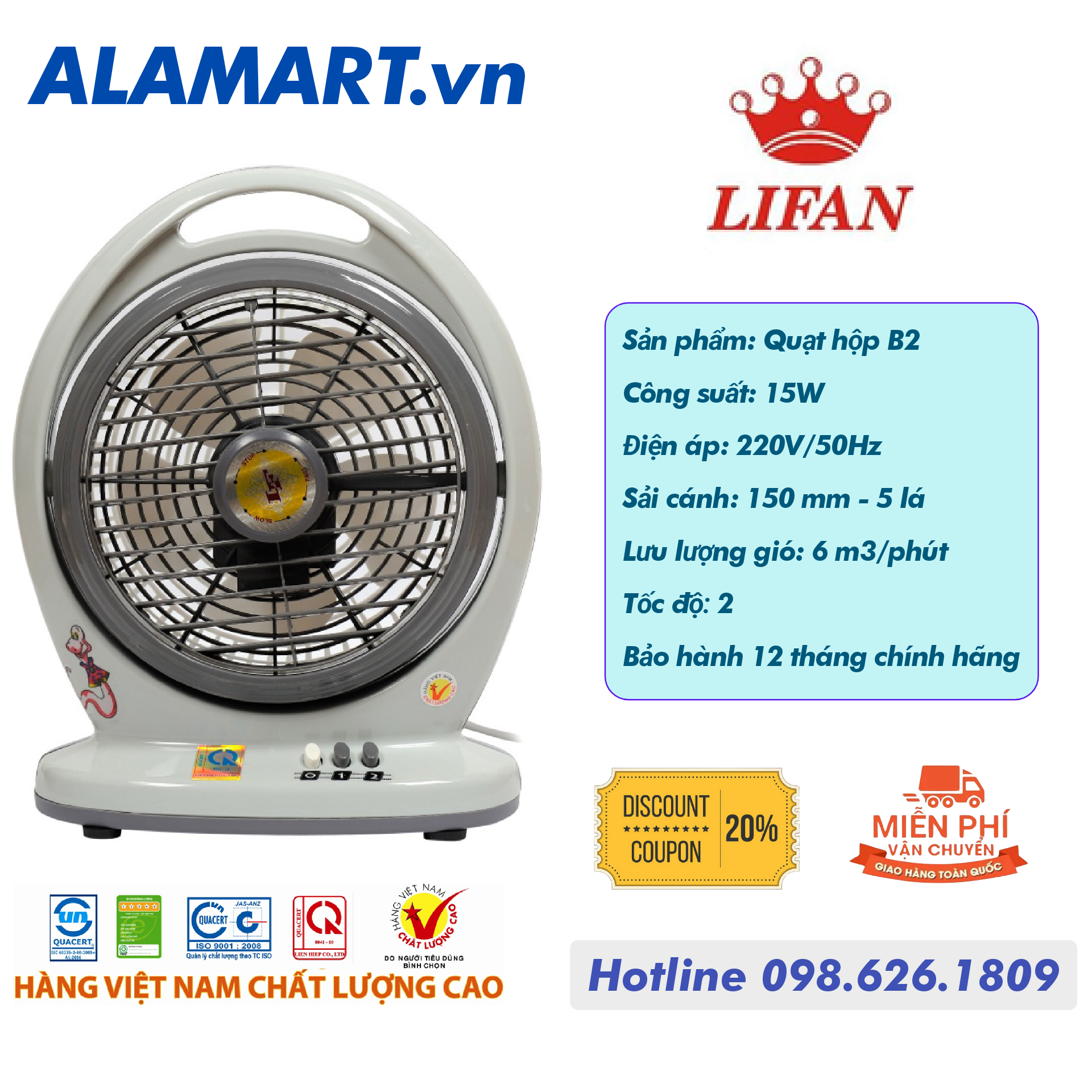 Quạt hộp LIFAN HO-888